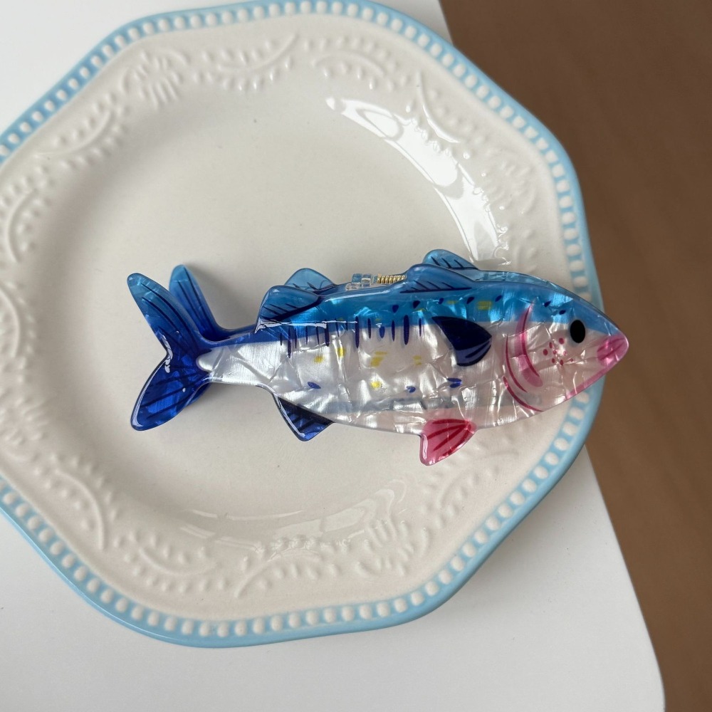 Lifestyle In Korean - Haarspange Meeres-Tier-Haarklammer Thunfisch PVC Meereslebewesen Fisch-Haarspange